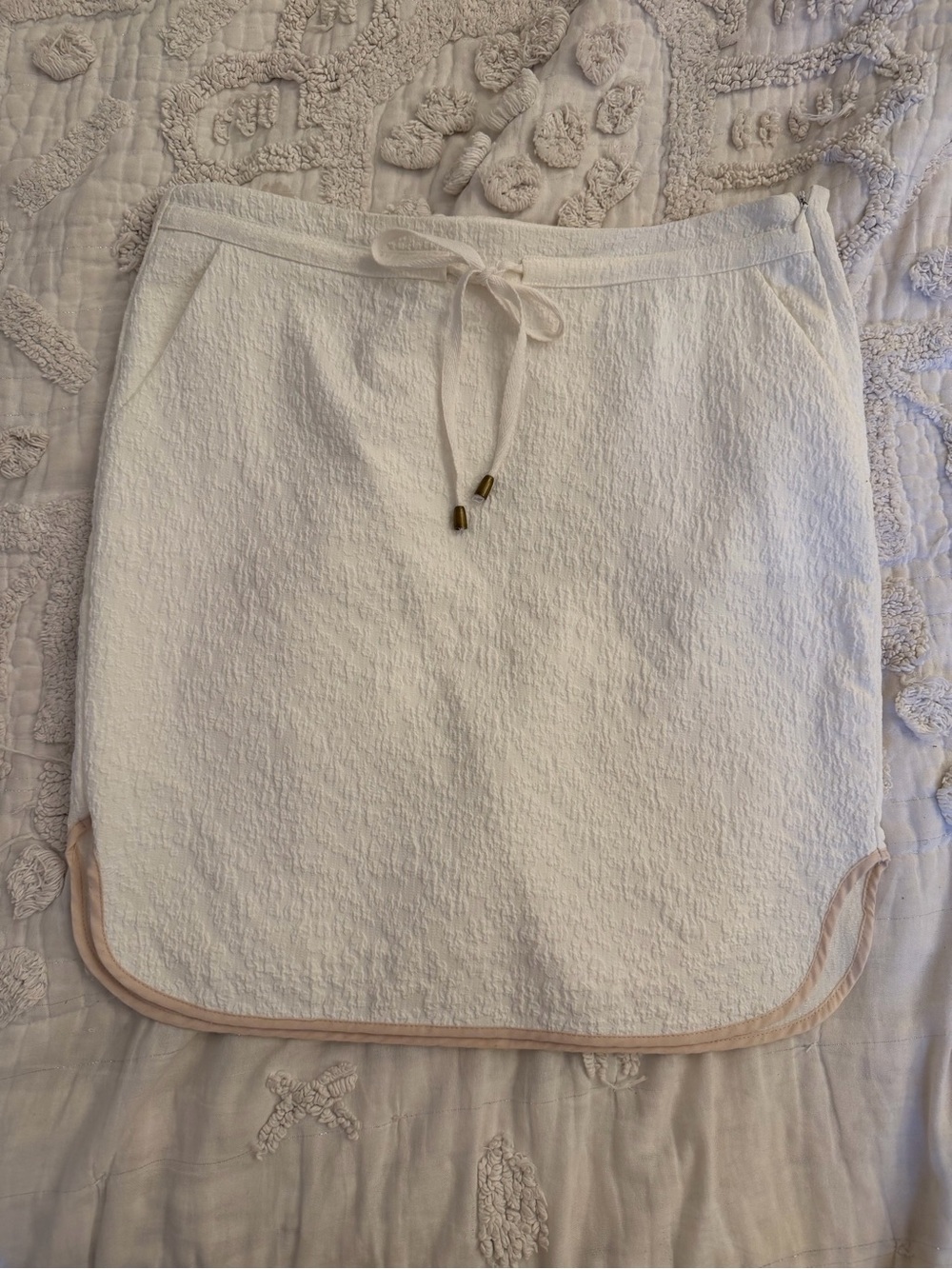 kaffe white textured pencil skirt